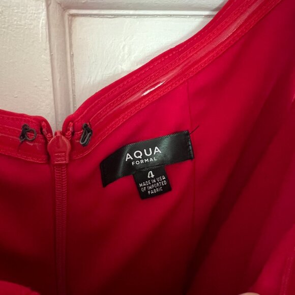 Aqua Women's Red Sweetheart Double-Strap Off-the-Shoulder Gown Dress Size 4 - Picture 7 of 7